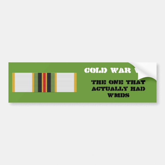 Cold War Vet Bumper Sticker- 2nd Type Sticker (Front)
