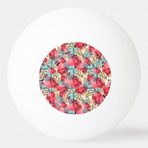 Cold Warm Watercolor Floral Geometric Ping Pong Ball