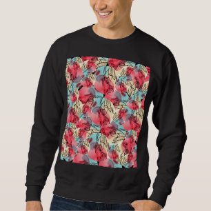 Cold Warm Watercolor Floral Geometric Sweatshirt