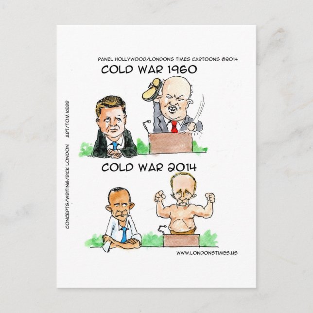 Cold Wars of 1960 And 2014 Funny Postcard (Front)