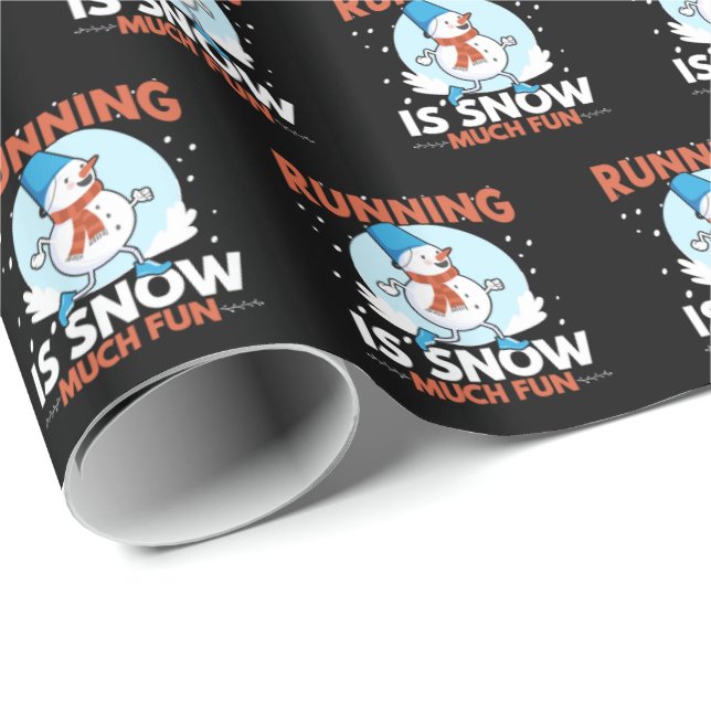 Cold Weather Runner - Running is Snow Much Fun Wrapping Paper (Roll Corner)