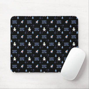 Cold Weather Running Christmas Snowman Mouse Pad