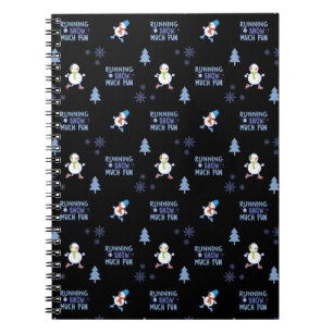 Cold Weather Running Christmas Snowman Notebook