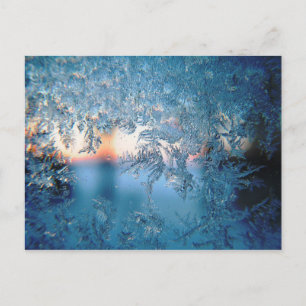 Cold Winter Frosted Glass Ice Crystals Postcard