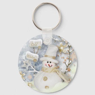 Cold Winter Snowman Key Ring