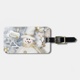 Cold Winter Snowman Luggage Tag