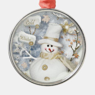Cold Winter Snowman Metal Tree Decoration