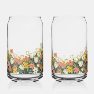coldcoffee glass bottle with flowers