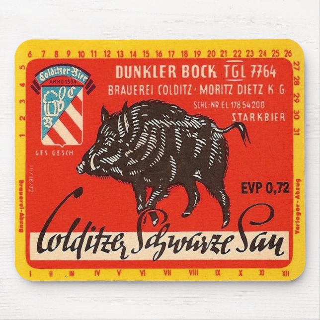 Colditzer Schwarze Sau Mouse Pad (Front)