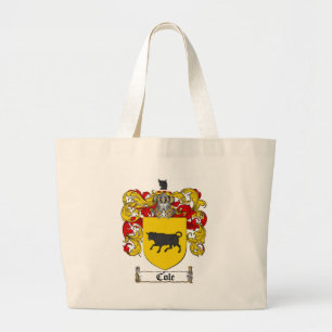 COLE FAMILY CREST - COLE COAT OF ARMS LARGE TOTE BAG