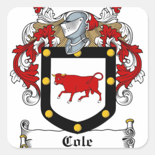 Cole-Irish-Crest Square Sticker