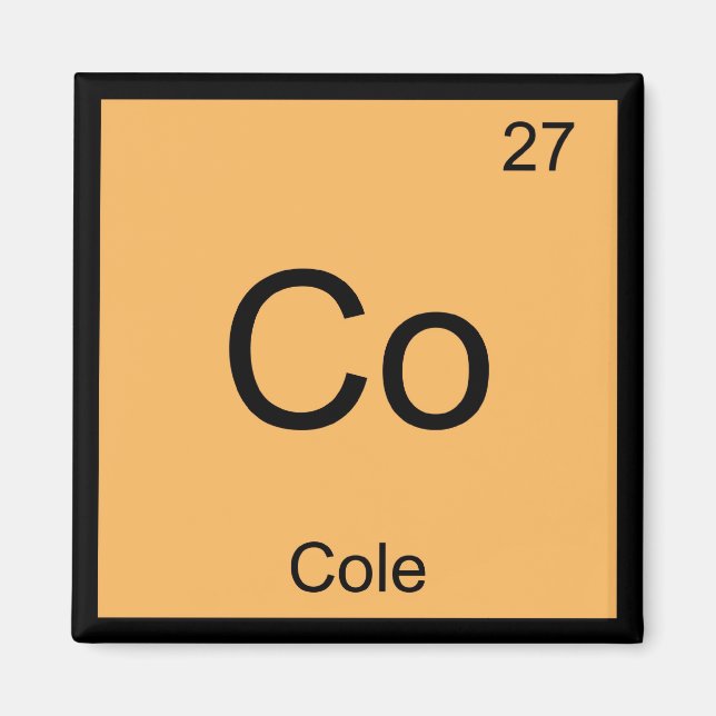 Cole Name Chemistry Element Periodic Table Magnet (Front)