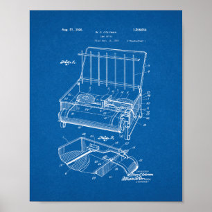 Coleman Camp Stove Patent - Blueprint Poster