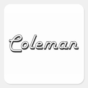 Coleman Classic Retro Name Design Square Sticker