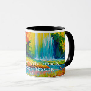 Colerful mantra mug to realize your true worth
