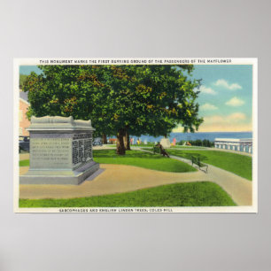 Coles Hill View of Mayflower Burial Monument Poster