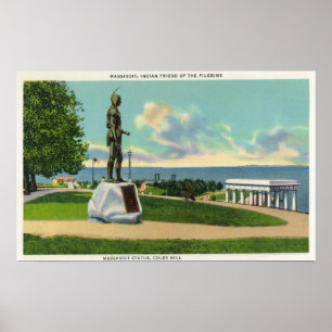 Coles Hill View of the Massasoit Statue Poster