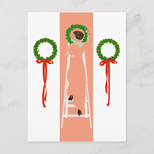 Coles Phillips Fadeaway Christmas Deck The Halls Holiday Postcard