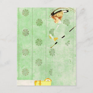 Coles Phillips ‘Fadeaway Girl’  “Green Wallpaper" Postcard