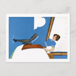 Coles Phillips Fadeaway - Sailing On Blue Oceans Postcard