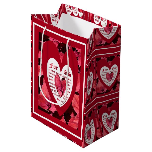 Coleus Close-up with John 3:16 Medium Gift Bag (Front Angled)