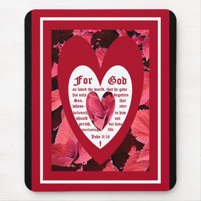 Coleus Close-up with John 3:16 Mouse Pad (Front)
