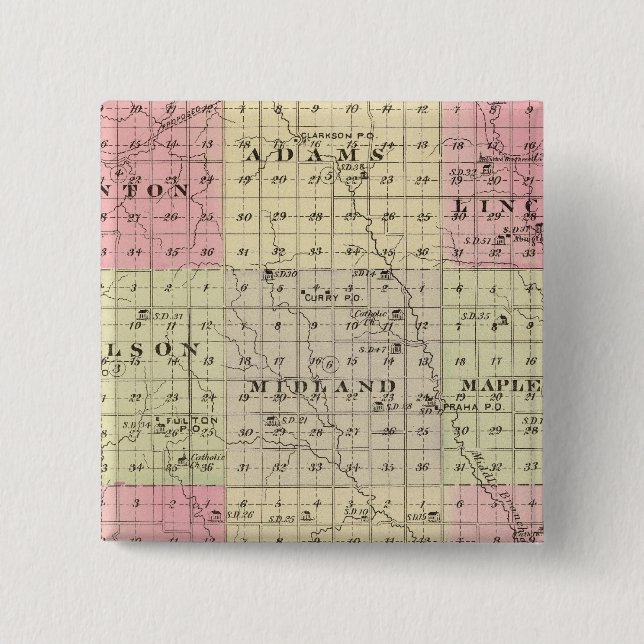 Colfax County, Nebraska 15 Cm Square Badge (Front)