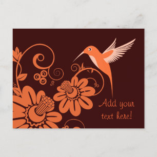 Colibri and Flowers Postcard