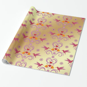 Colibri And Flowers Wrapping Paper