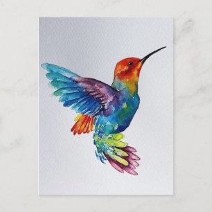 Colibri aquarelle postcard