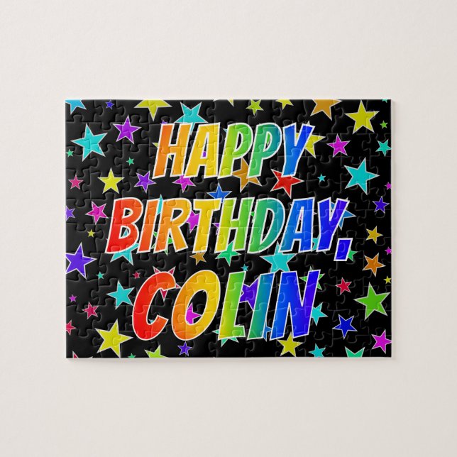 "COLIN" First Name, Fun "HAPPY BIRTHDAY" Jigsaw Puzzle (Horizontal)