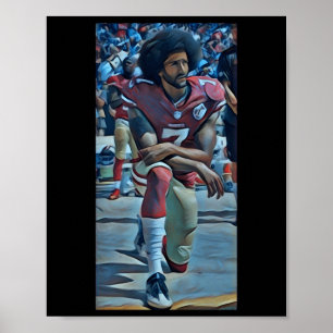 Colin Kaepernick Kneeling Sticker  Poster