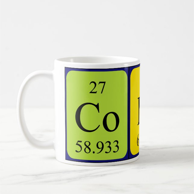Colin periodic table name mug (Left)