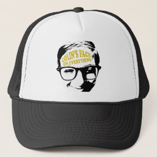 Colin's Face on Everything Retro Logo Design Trucker Hat
