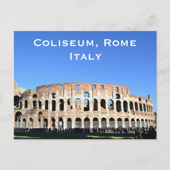 Coliseum, Rome, Italy Vintage Travel Tourism Add Postcard (Front)