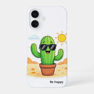 Coll Cactus   Be Happy iPhone 16 Case