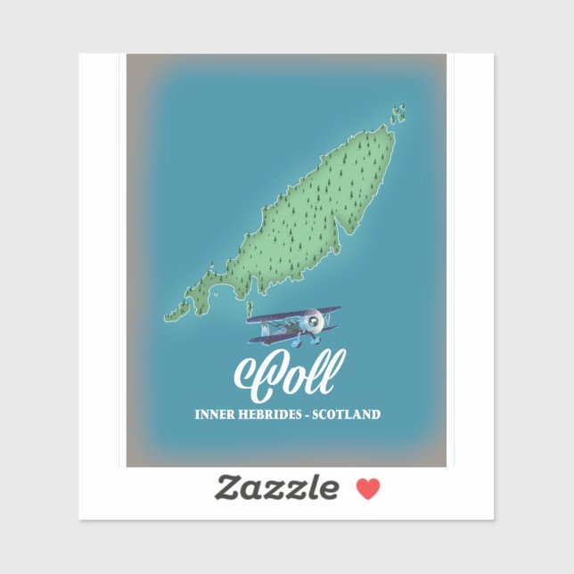 Coll Inner Hebrides Scotland map (Sheet)