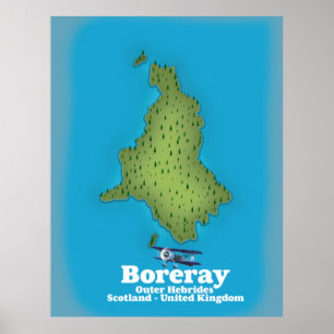 Coll Inner Hebrides Scotland map Poster