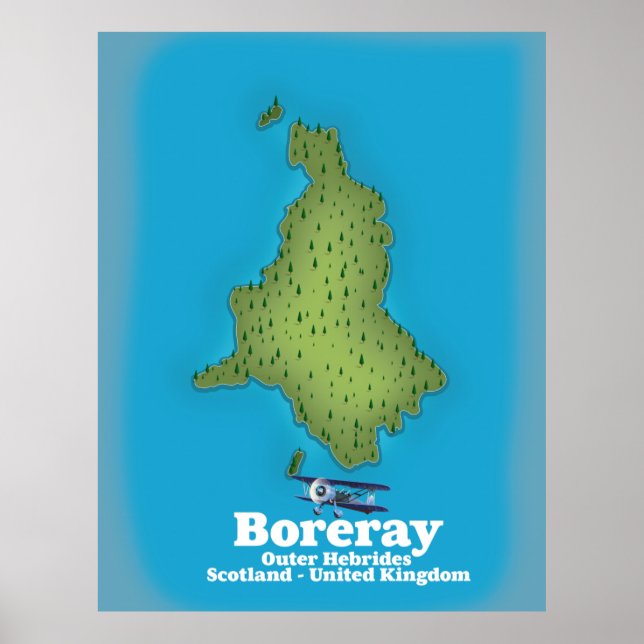 Coll Inner Hebrides Scotland map Poster (Front)