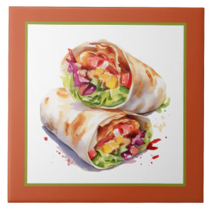 Coll Mexican burrito lovers home business crafting Ceramic Tile