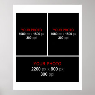 Collage 3 Photos Frame Poster