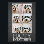 Collage 6 photos on Chalkboard Happy Everything Poster<br><div class="desc">Happy Everything! A trendy and whimsical Merry Christmas Greeting with a picture collage of 6 pictures. Can be used for the December holiday or really any celebration.</div>