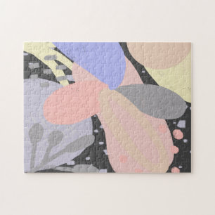 Collage Abstract Brush Strokes Colourful Jigsaw Puzzle