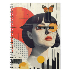 Collage Abstract "For My Eyes Only" Notebook
