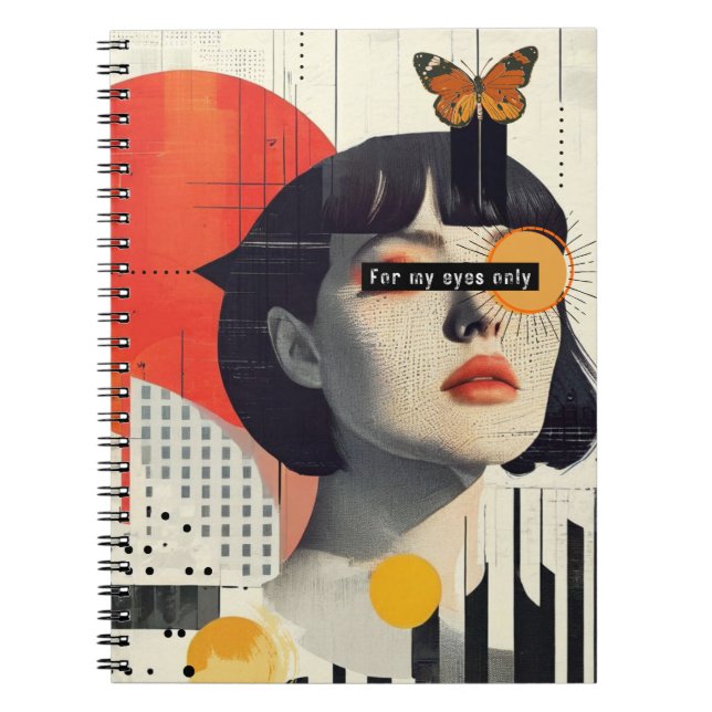 Collage Abstract | "For My Eyes Only" Notebook (Front)