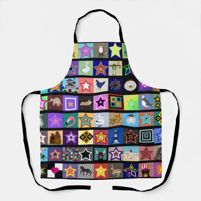 Collage Allover Print Apron (Front)