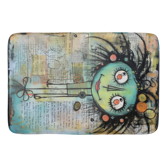 Collage Art Girl Lady 10 Bath Mat (Front)