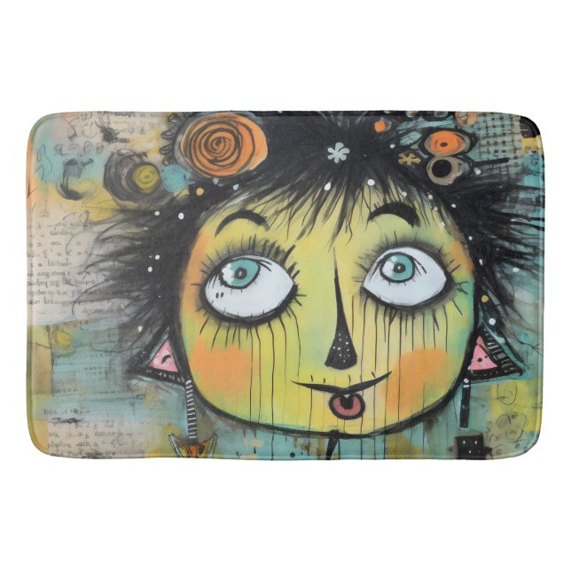 Collage Art Girl Lady 11 Bath Mat (Front)