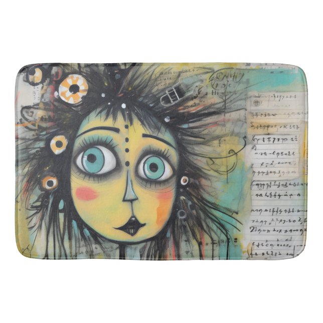 Collage Art Girl Lady 12 Bath Mat (Front)