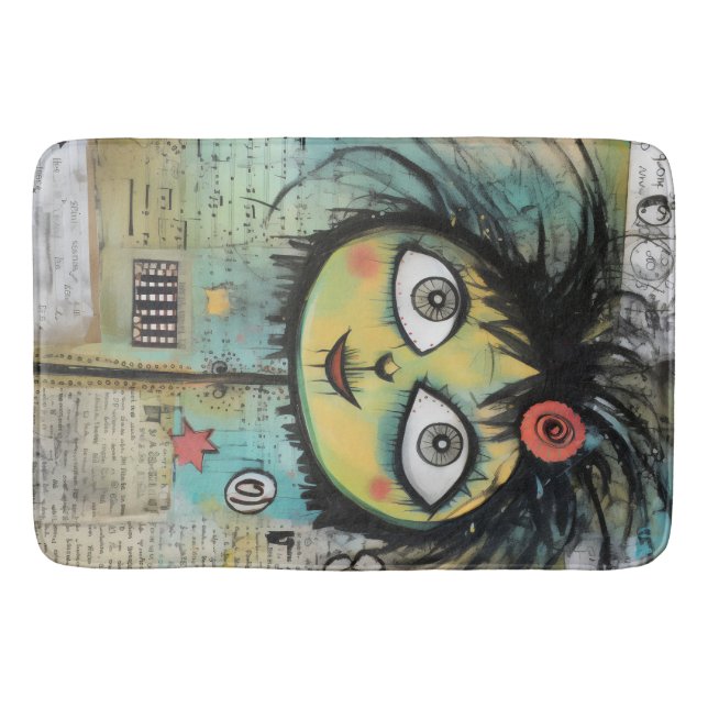 Collage Art Girl Lady 4 Bath Mat (Front)